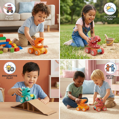 PUSH & DRIVE DINO MONSTER TRUCKS