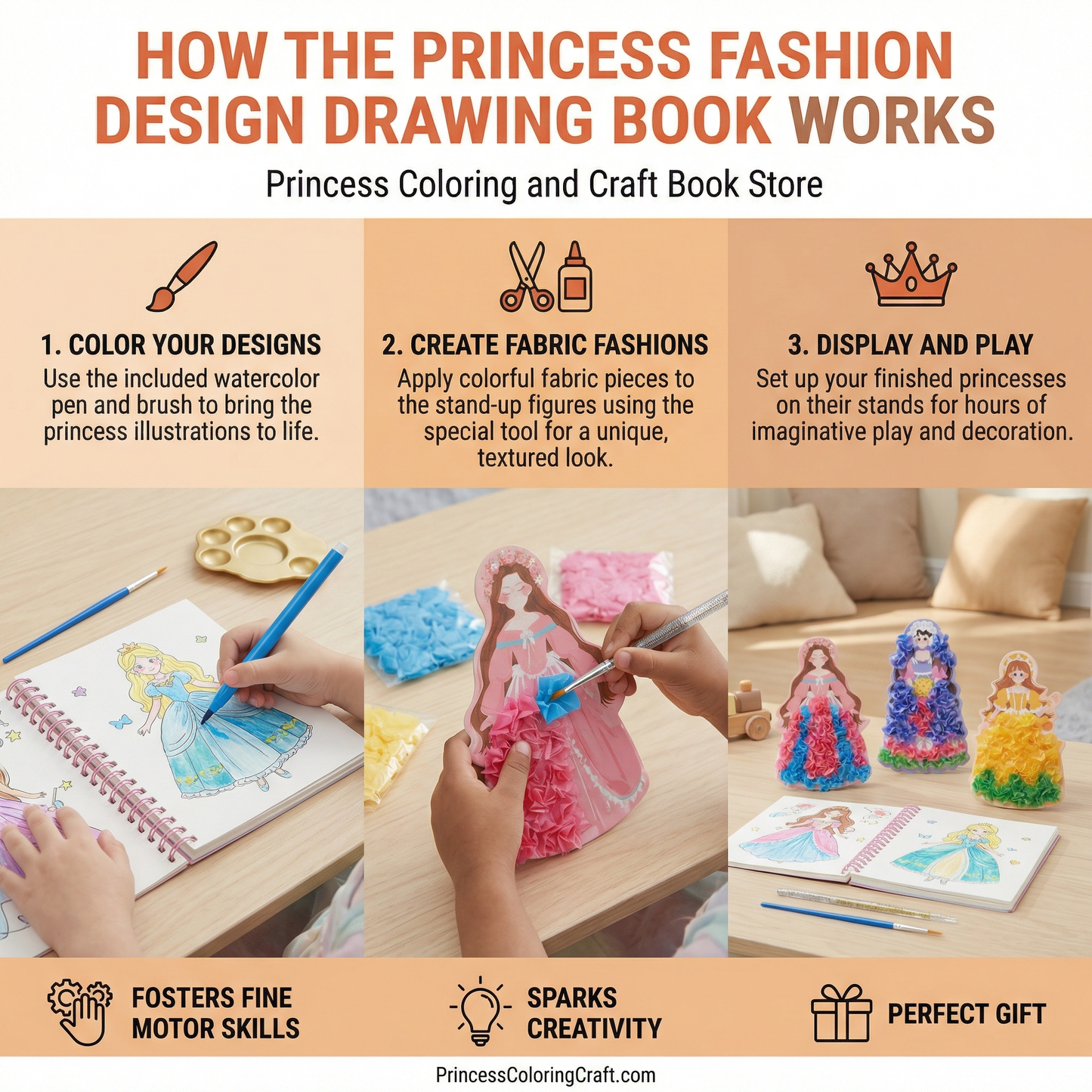 Princess Coloring and Craft Book