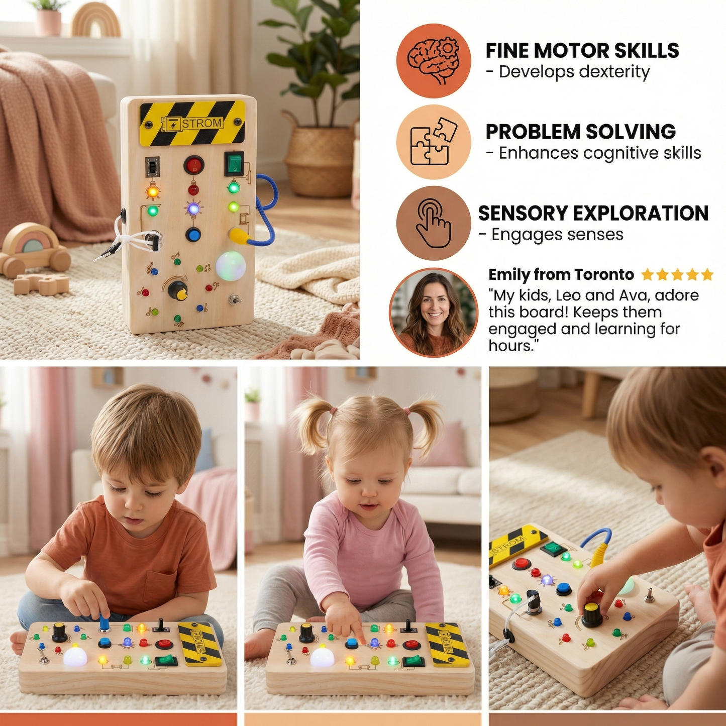 Montessori Wooden Activity Board