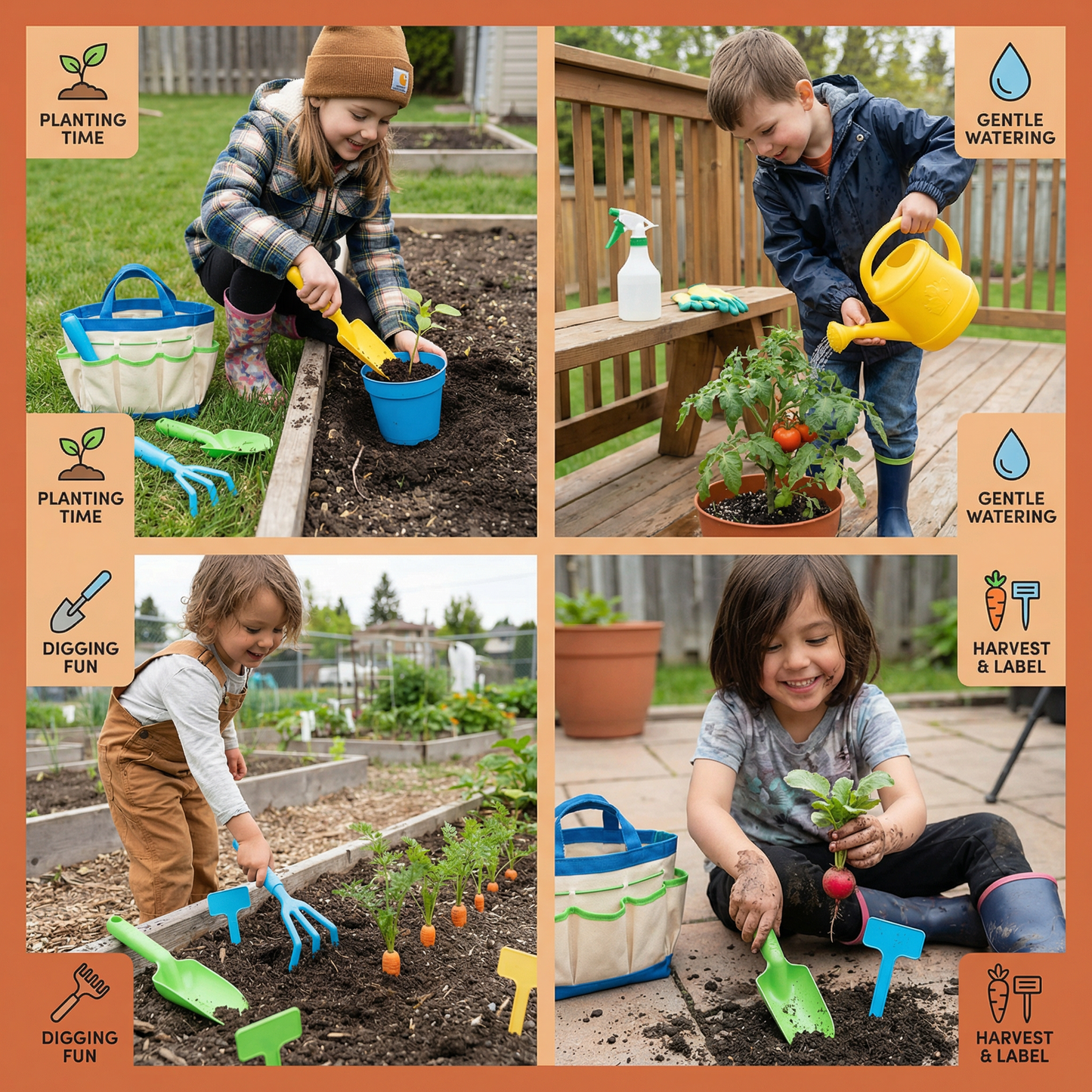 Safe Children's Gardening Tool Set