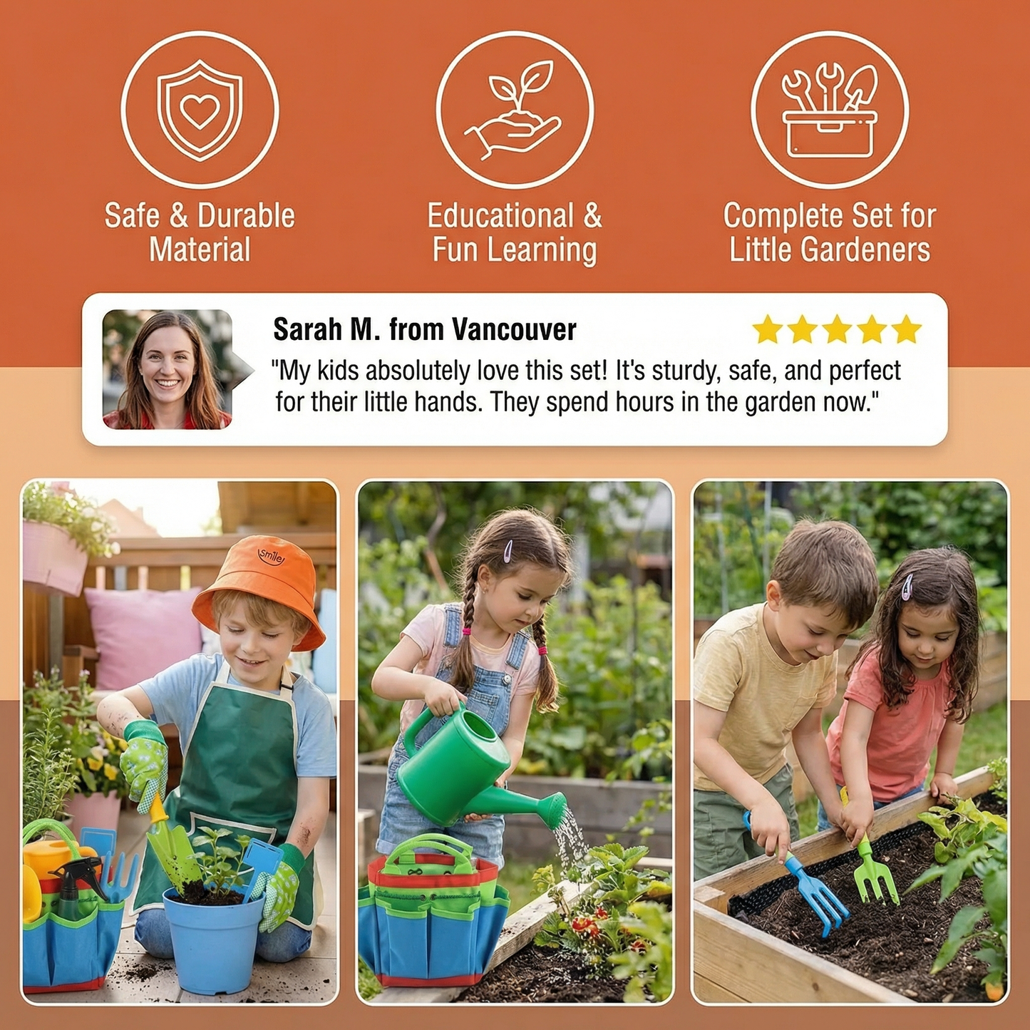 Safe Children's Gardening Tool Set