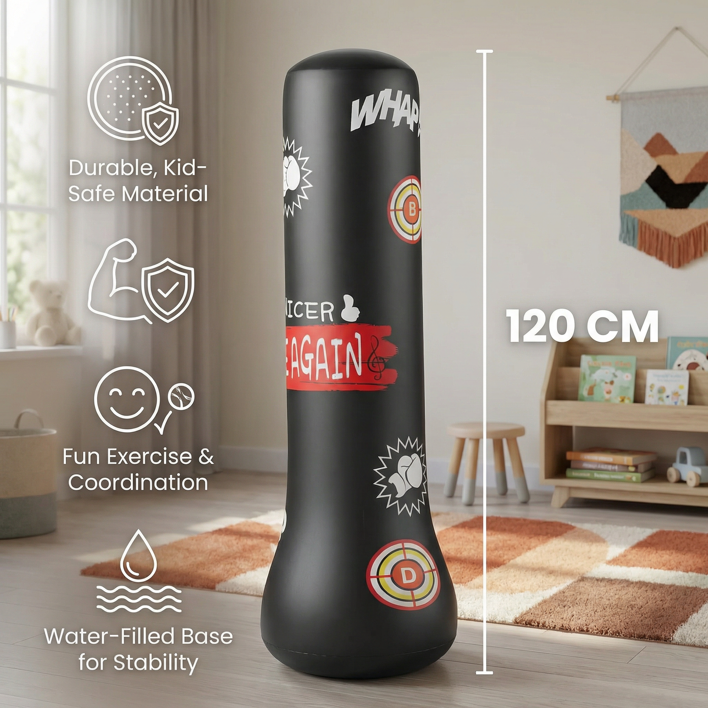 Inflatable children's punching bag with water filling