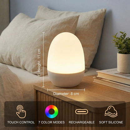 Egg-Shaped LED Night Light Made of Silicone