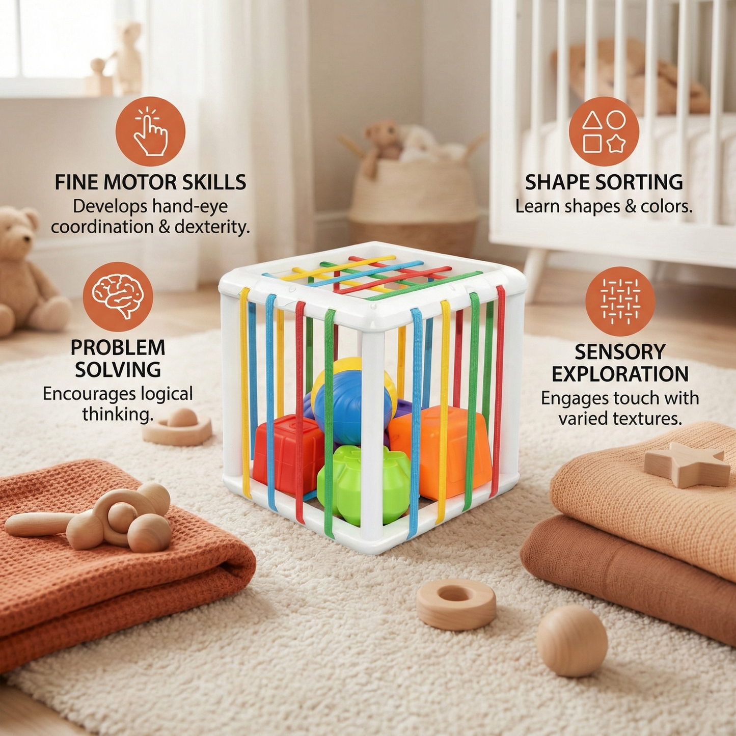 Montessori Shape Box – Sorting & Motor Skills Game