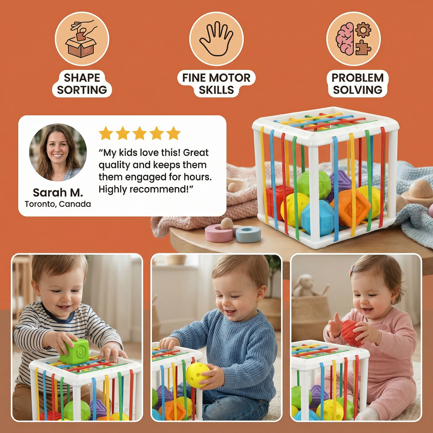 Montessori Shape Box – Sorting & Motor Skills Game