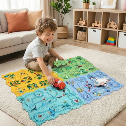 Puzzle Track Building Block Race