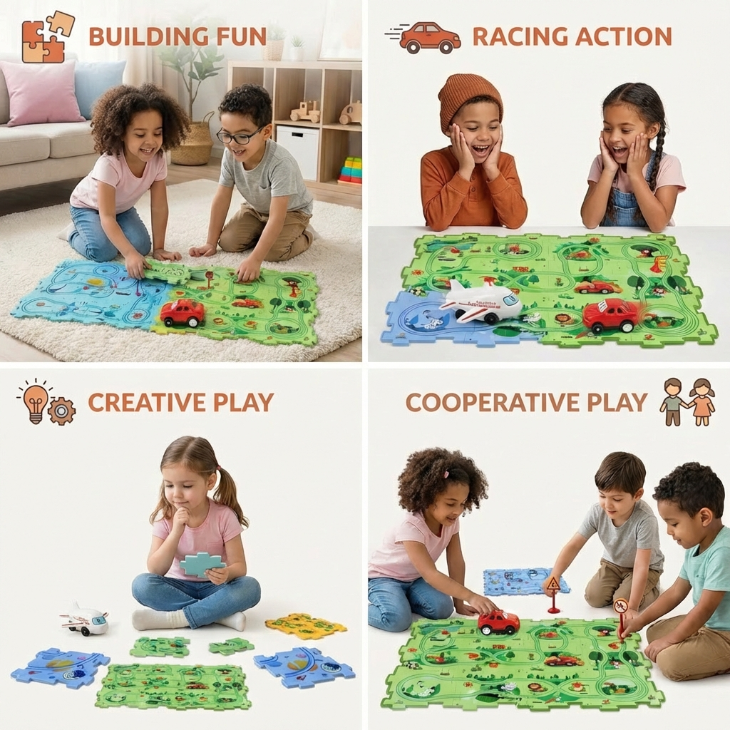 Puzzle Track Building Block Race