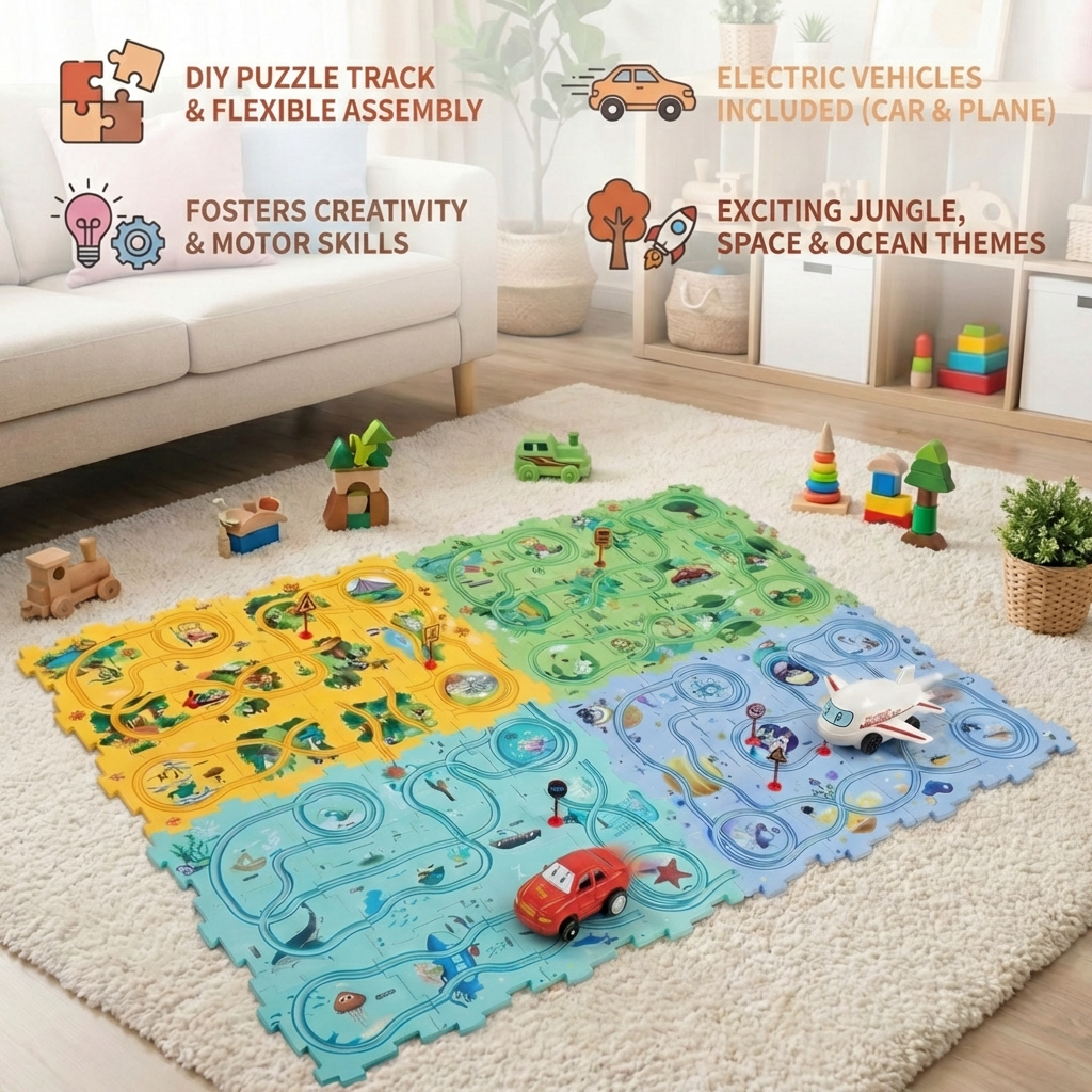 Puzzle Track Building Block Race