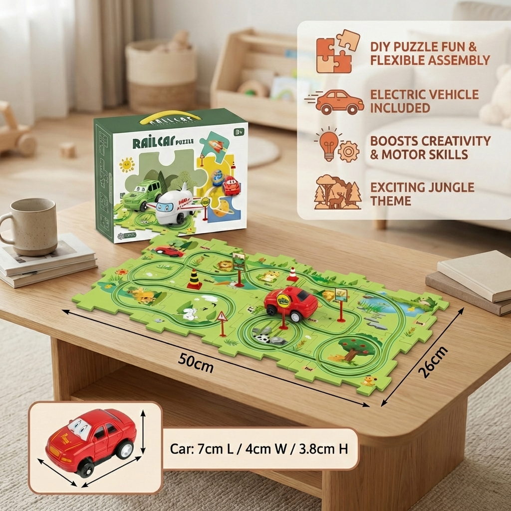 Puzzle Track Building Block Race