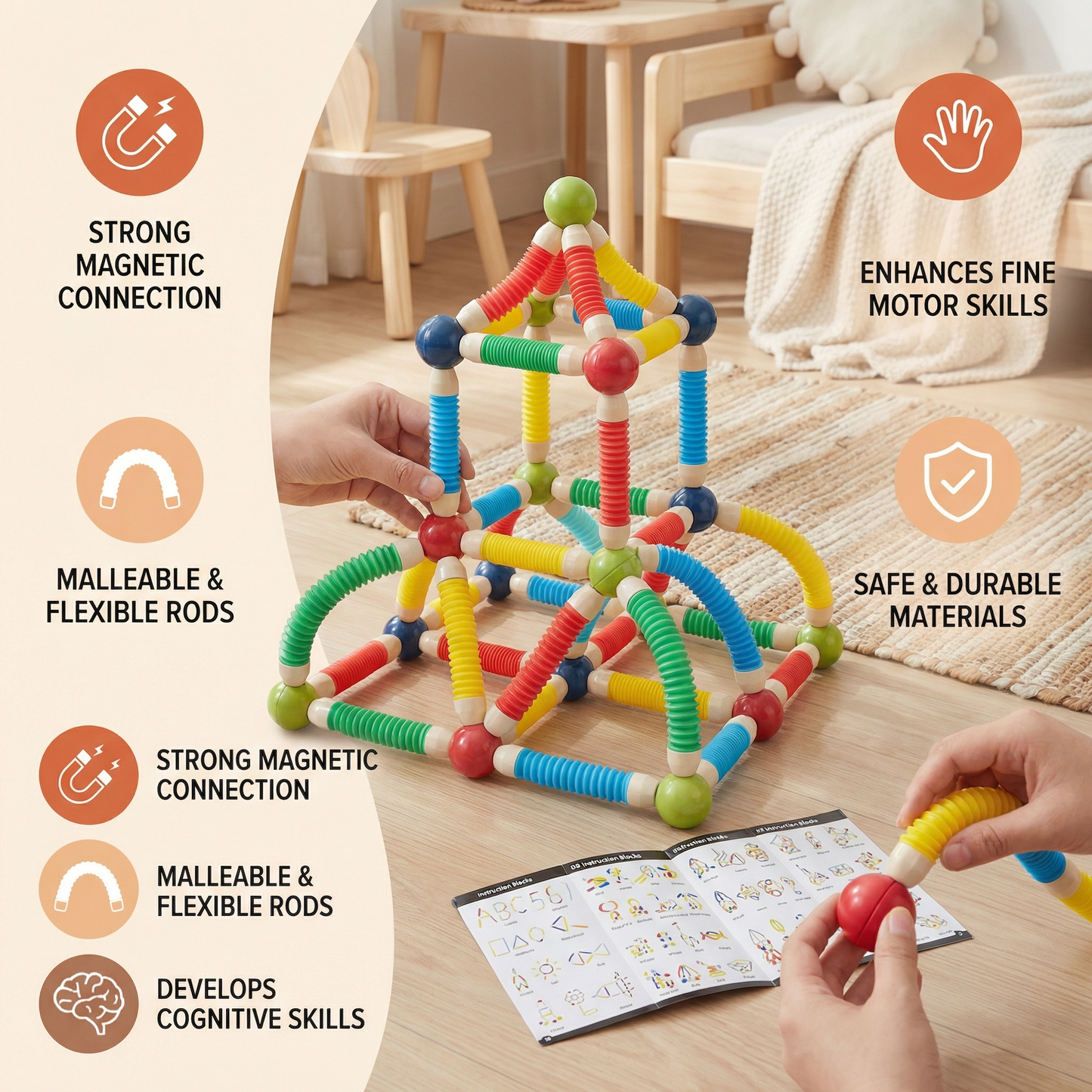 Montessori Malleable Magnetic Building Blocks