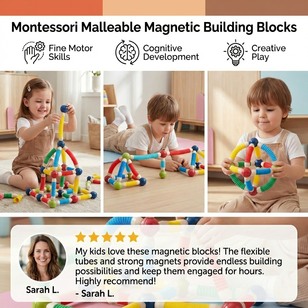 Montessori Malleable Magnetic Building Blocks