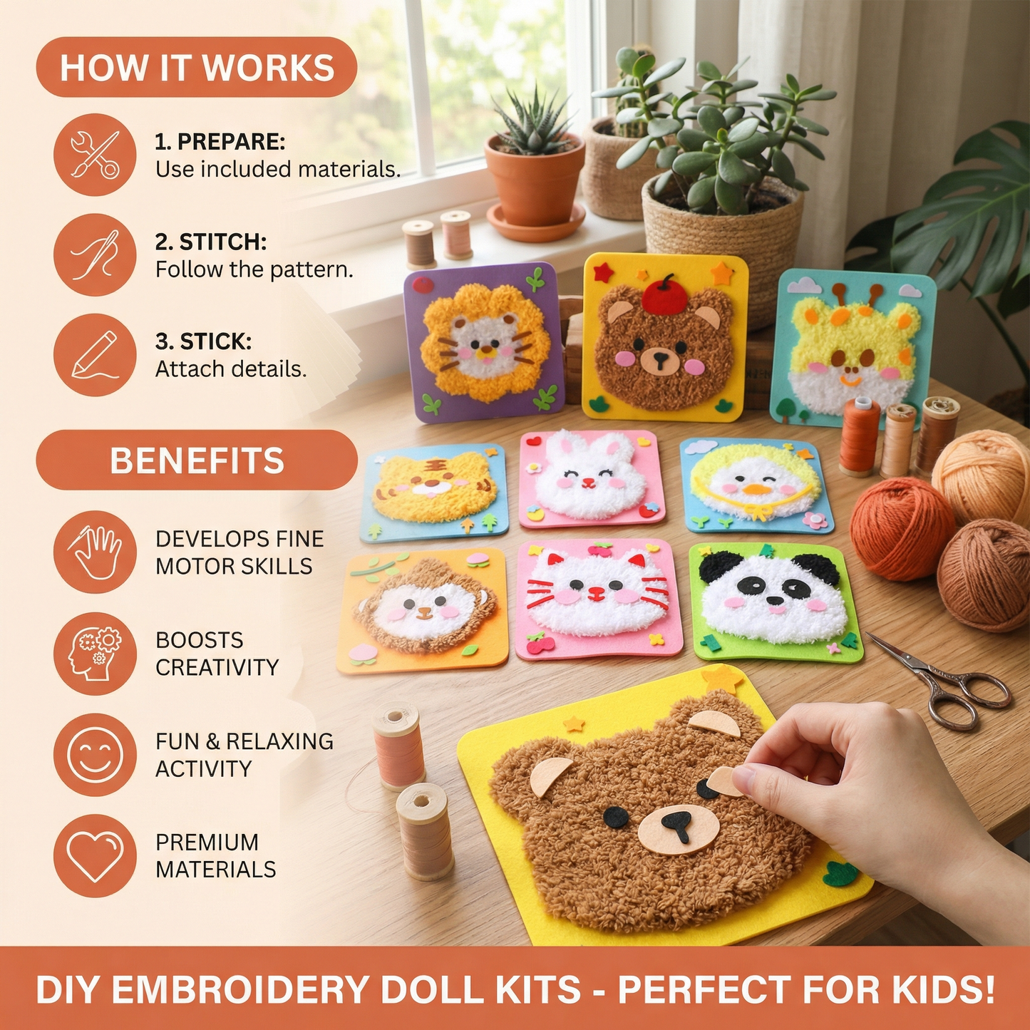 DIY Embroidery Doll Kit