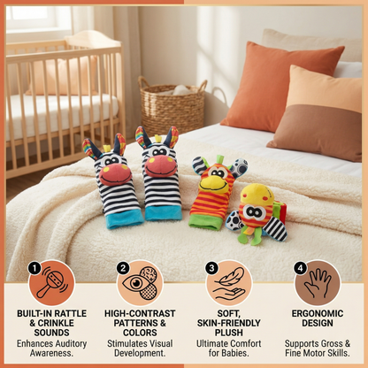 Sensory Baby Plush Socks and Bracelet
