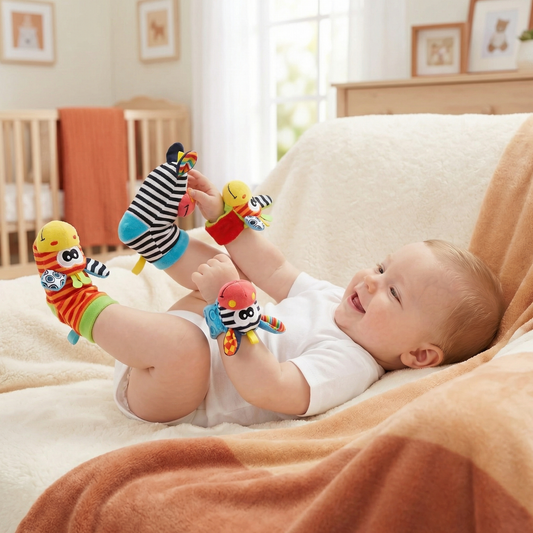 Sensory Baby Plush Socks and Bracelet