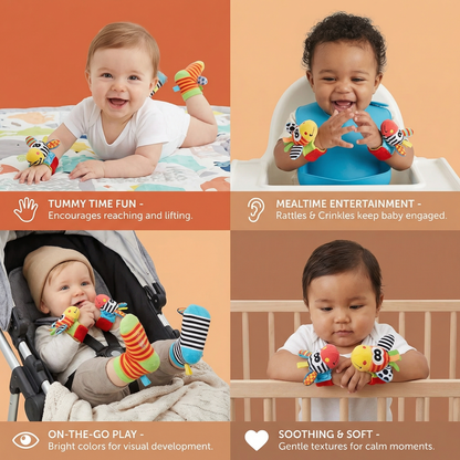 Sensory Baby Plush Socks and Bracelet