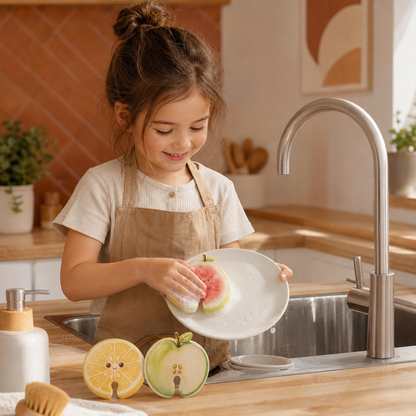 Fruit-Shaped Pop-Up Cellulose Sponges – 3-Pack of Plant-Based, Non-Scratch Kitchen Sponges