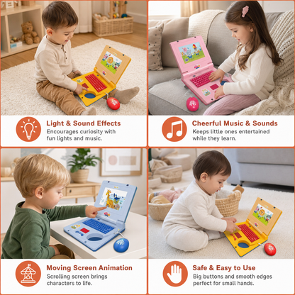 Kids’ Interactive Laptop with Lights, Music & Scrolling Screen