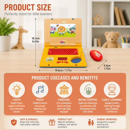 Kids’ Interactive Laptop with Lights, Music & Scrolling Screen