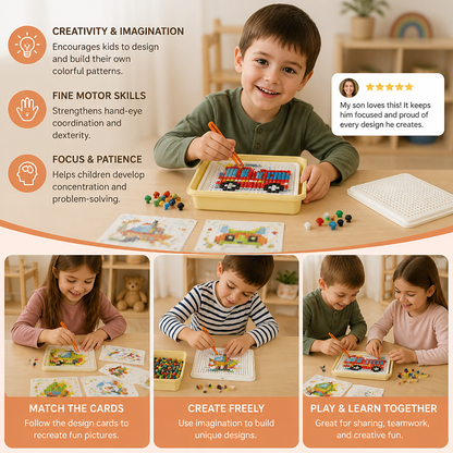 Montessori Learning Peg Mosaic Board