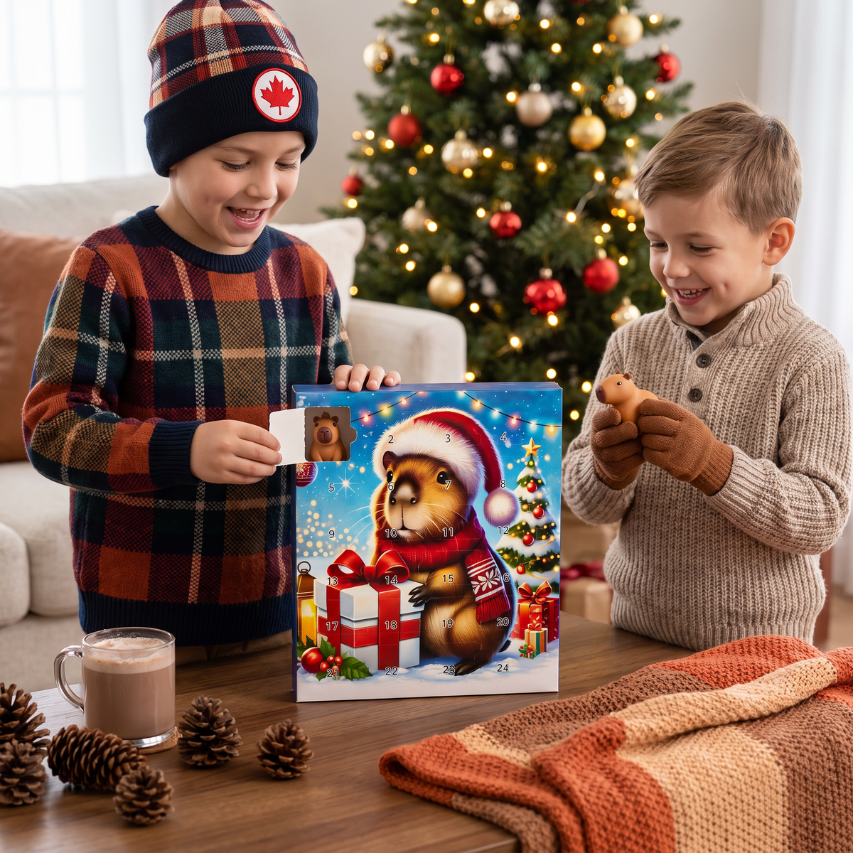 24-Day Capybara Christmas Advent Calendar - 24 Cute Mini Figures