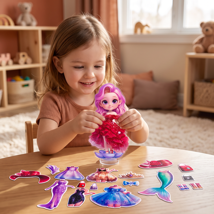 Magnetic Dress-Up Doll Set with Interchangeable Outfits