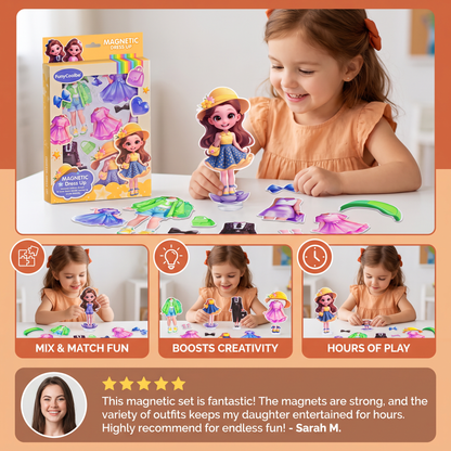 Magnetic Dress-Up Doll Set with Interchangeable Outfits