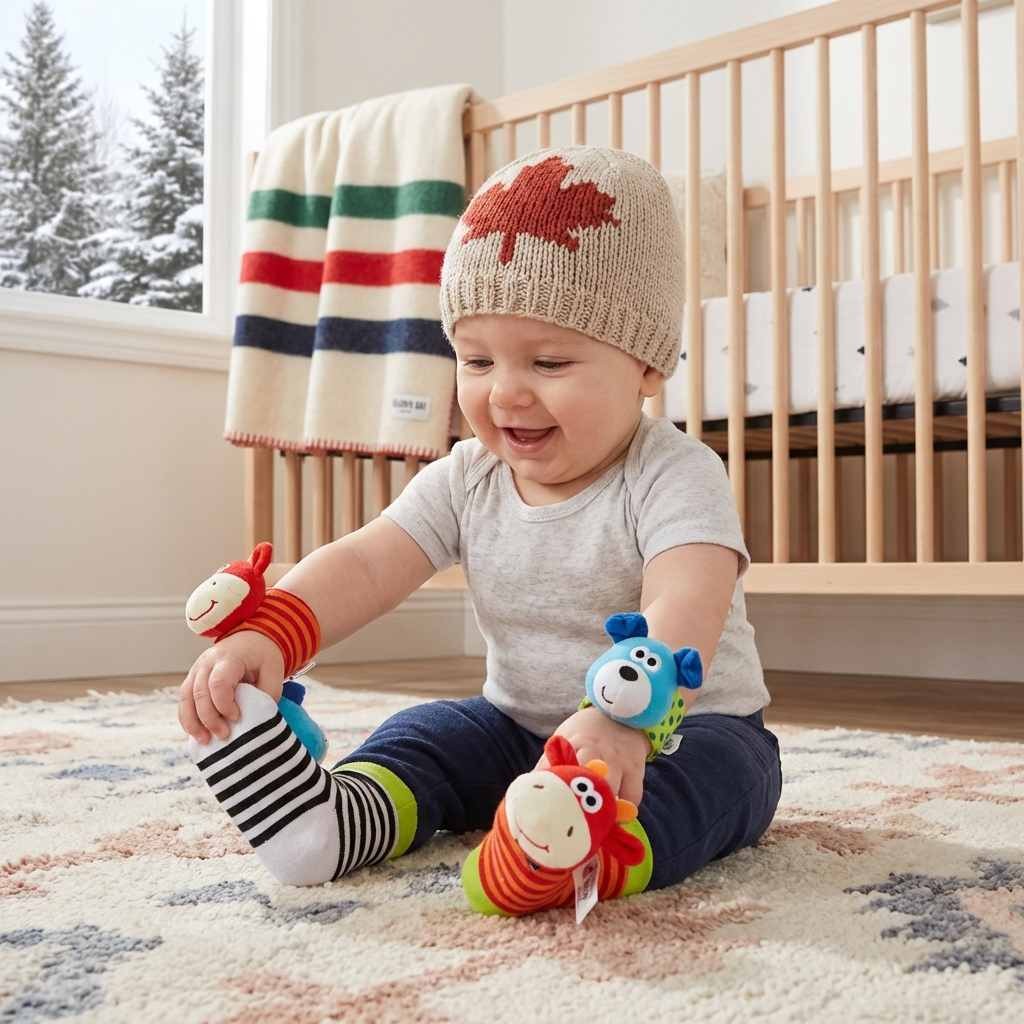 Sensory Baby Plush Socks and Bracelet