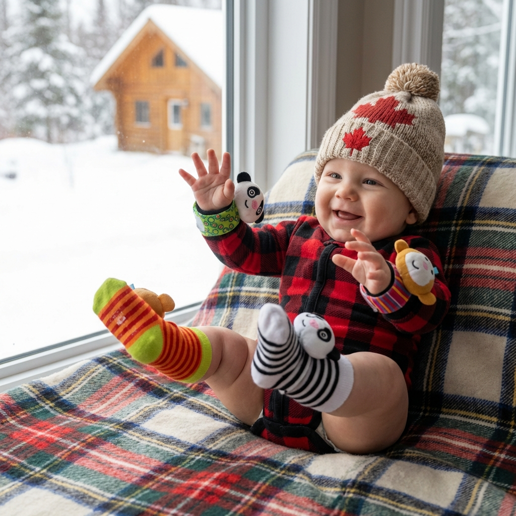 Sensory Baby Plush Socks and Bracelet