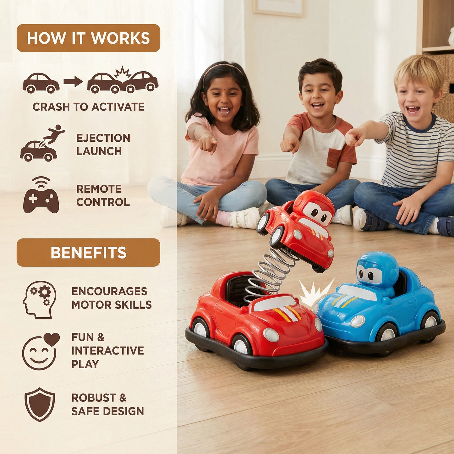 Bumper Car Toy Cars with Launcher Function