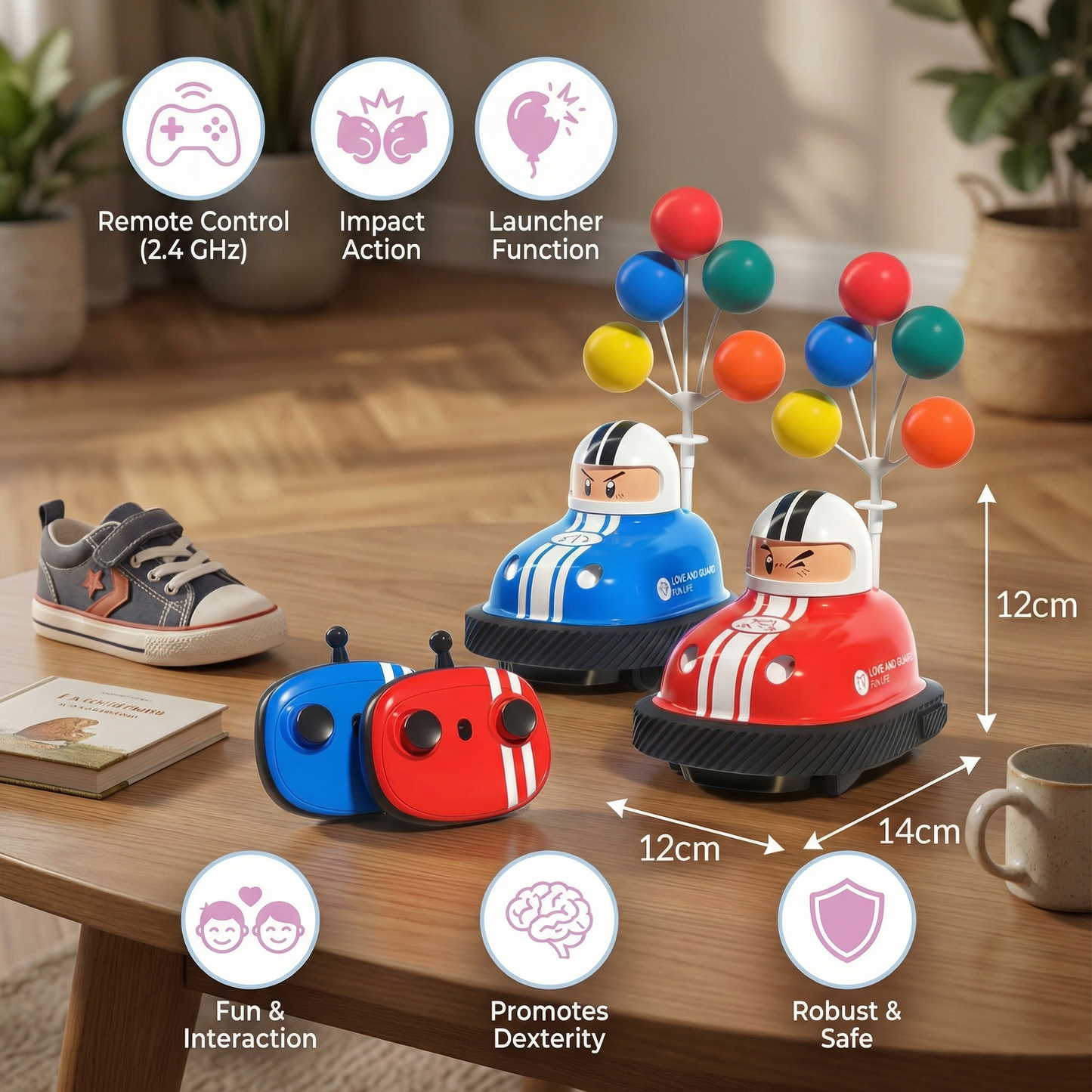Bumper Car Toy Cars with Launcher Function