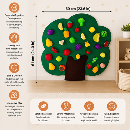 Felt Fruit Tree Activity Board – Montessori Learning Toy