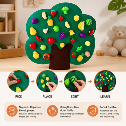 Felt Fruit Tree Activity Board – Montessori Learning Toy