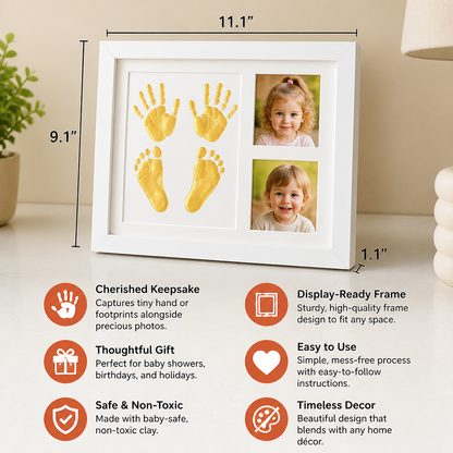 DIY Kids Handprint Keepsake Frame Kit – Hand Impression & Photo Display