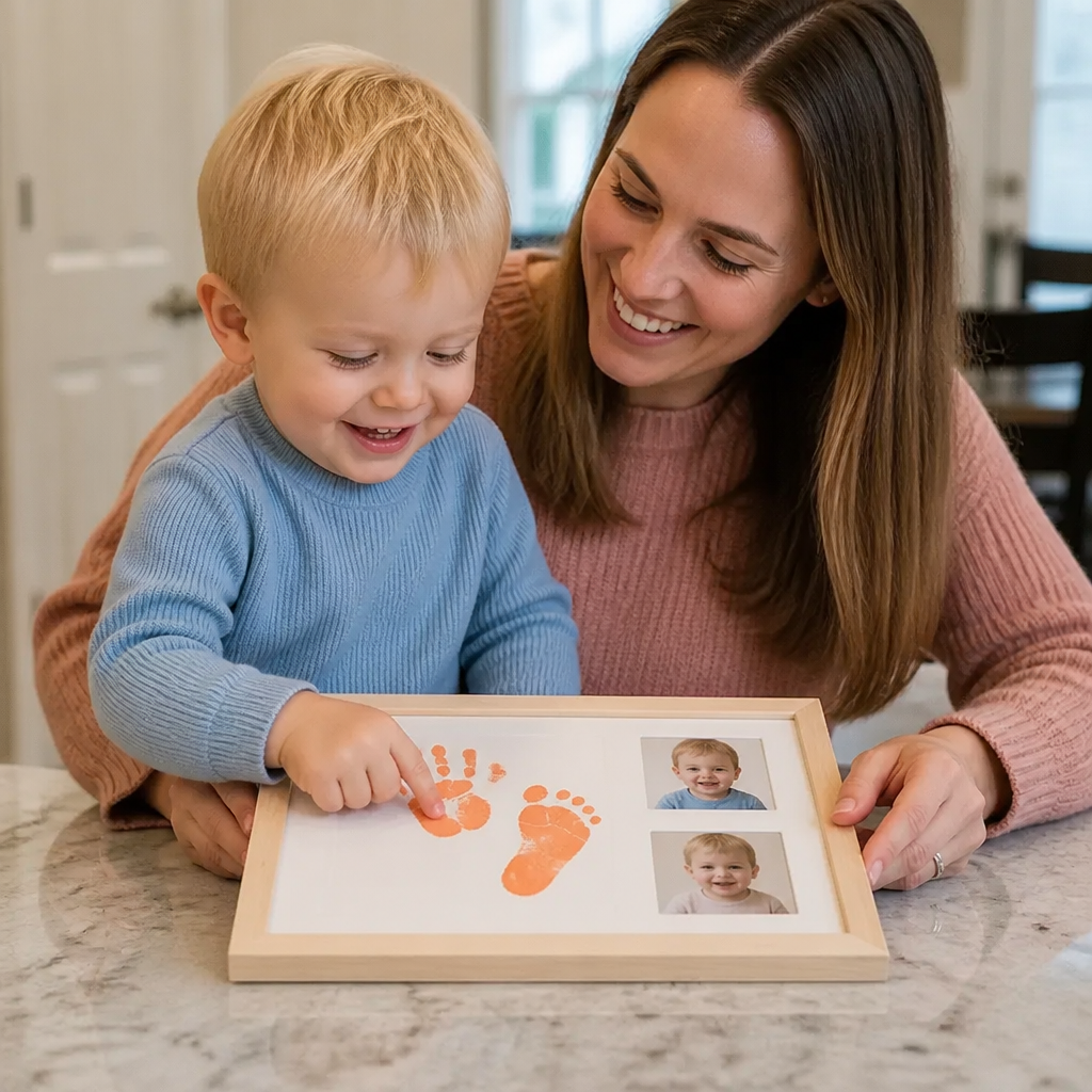DIY Kids Handprint Keepsake Frame Kit – Hand Impression & Photo Display