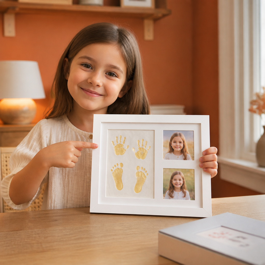 DIY Kids Handprint Keepsake Frame Kit – Hand Impression & Photo Display
