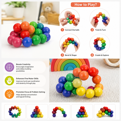 Colorful 3D Ball Building Set – Creative Construction & Fine Motor Skills Learning Toy for Kids