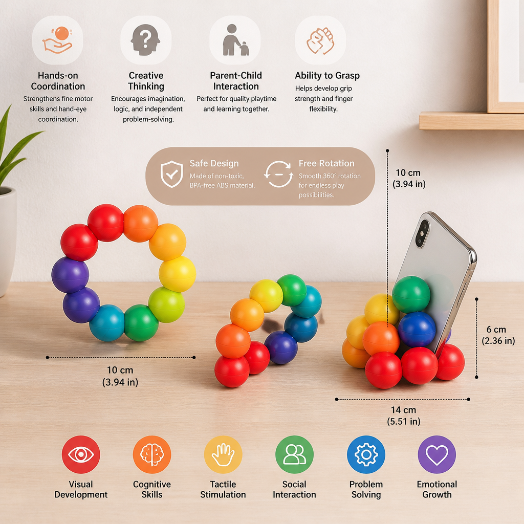 Colorful 3D Ball Building Set – Creative Construction & Fine Motor Skills Learning Toy for Kids