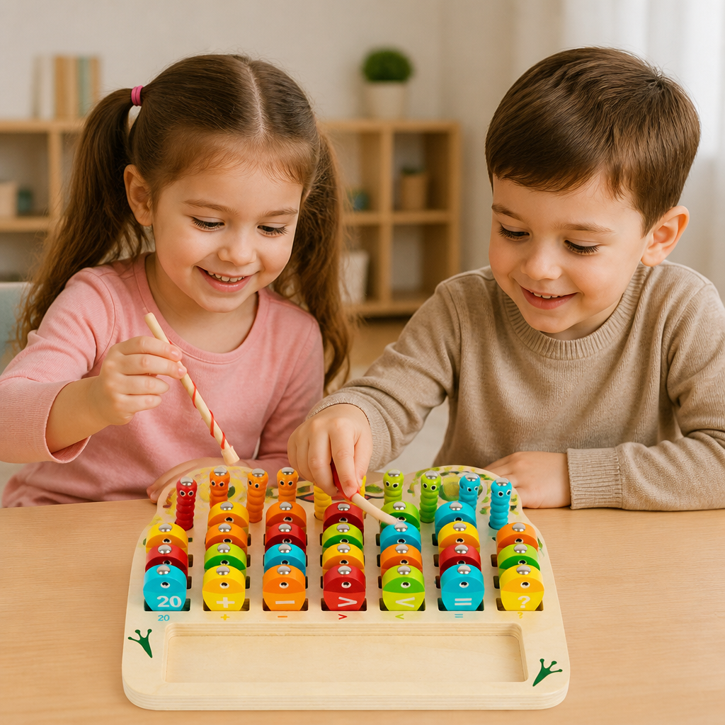 Wooden Magnetic Fishing Game – Alphabet, Math & Fine Motor Skills Learning Toy for Kids