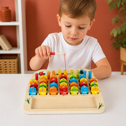 Wooden Magnetic Fishing Game – Alphabet, Math & Fine Motor Skills Learning Toy for Kids