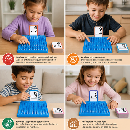 Math Learning Cards Set with Calculation Board – Addition, Subtraction, Multiplication & Division