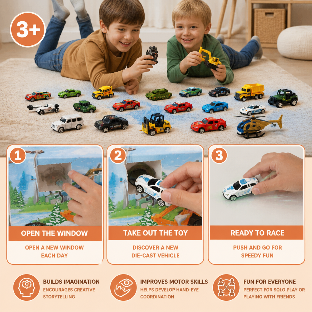 Christmas Die-Cast Car Advent Calendar for Kids