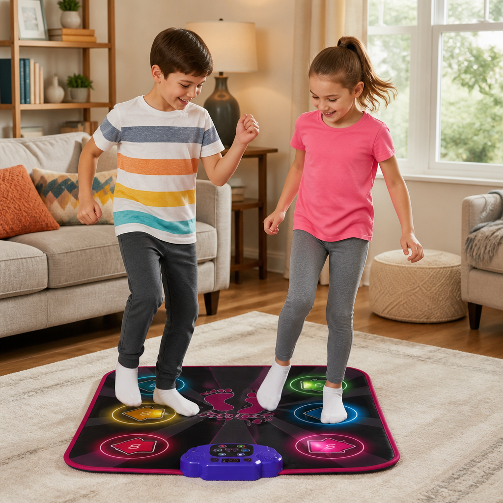 Kids’ Light-Up Bluetooth Dance Mat with 5 Game Modes