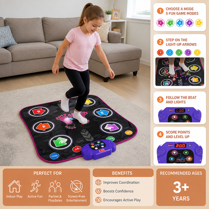 Kids’ Light-Up Bluetooth Dance Mat with 5 Game Modes