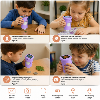 Kids’ 2-in-1 Digital Microscope & Telescope with Photo and Video Camera