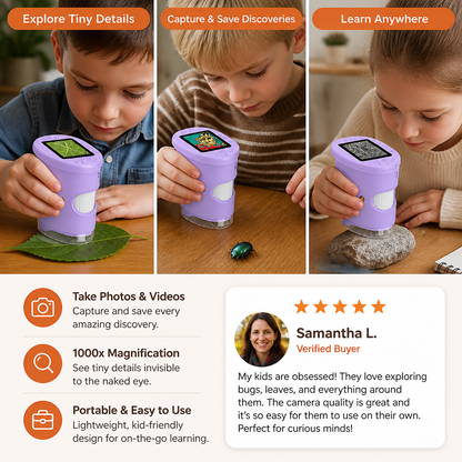 Kids’ 2-in-1 Digital Microscope & Telescope with Photo and Video Camera