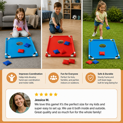 Indoor & Outdoor Two-Color Bean Bag Toss Game for Kids