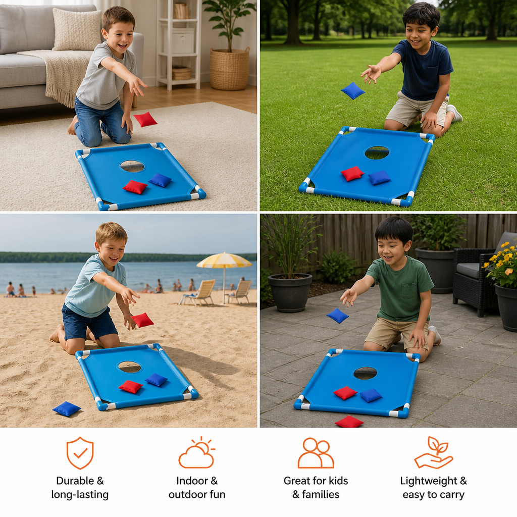 Indoor & Outdoor Two-Color Bean Bag Toss Game for Kids