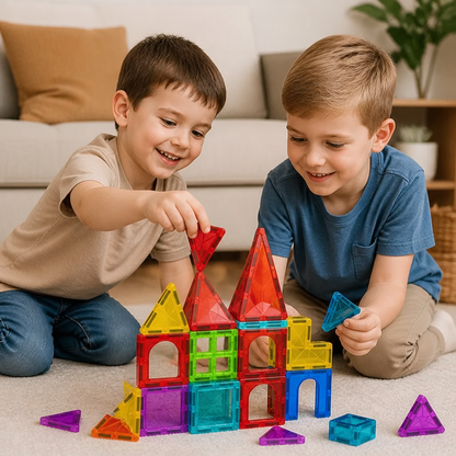 Safe Mini Magnetic Tiles Travel Set with Compact Storage Case