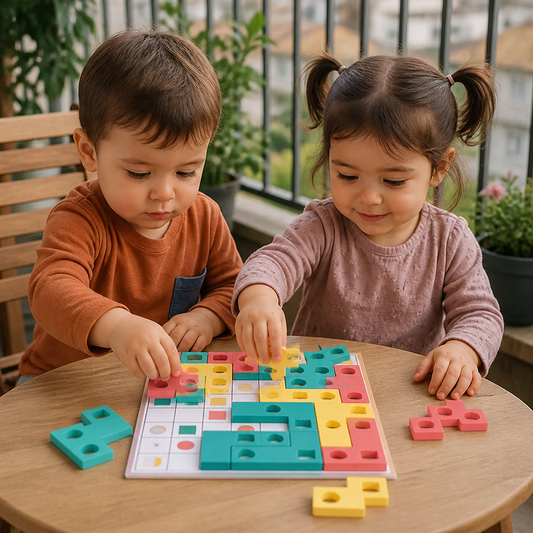 Montessori Wooden Shape Matching Puzzle – Color & Logic Brain Training Game