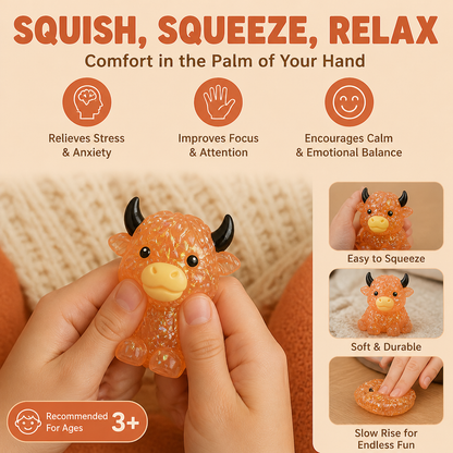 Mini Highland Cow Squishy Stress Relief Toy